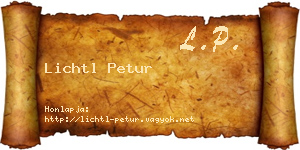 Lichtl Petur névjegykártya